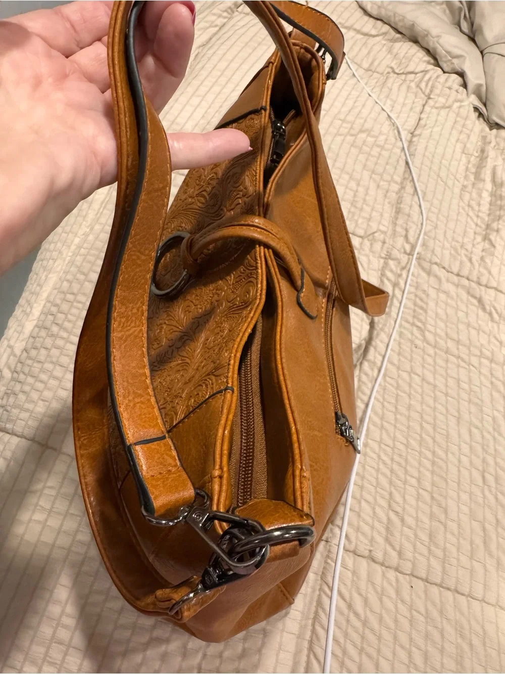 Sam & Hadley Tan Shoulder Bag; EUC